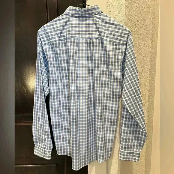 Brooks Brothers Portuguese Flannel Button Down Collar Blue Plaid Shirt- SZ LG - Picture 2 of 5